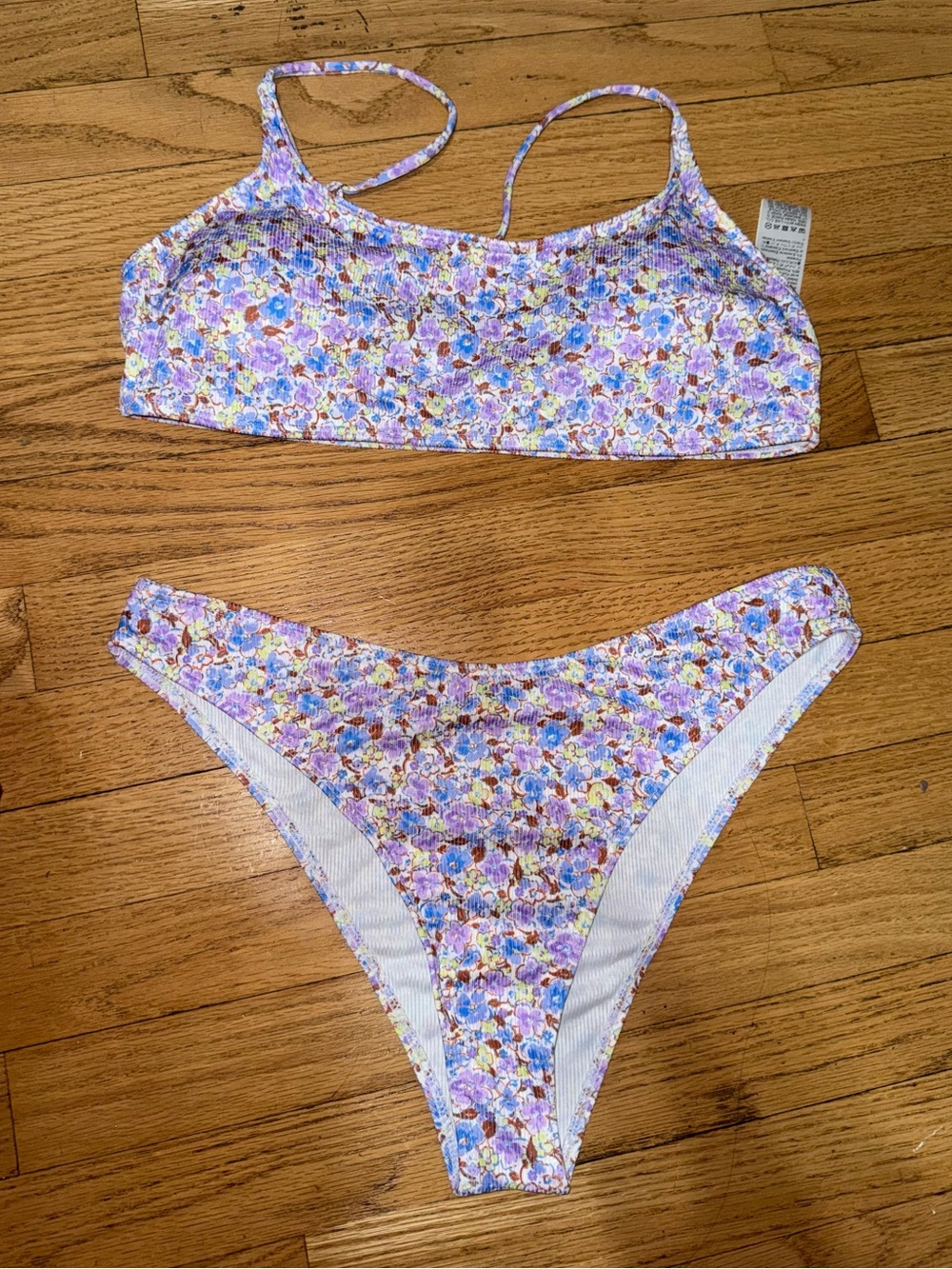 Floral Ribbed Two-Piece Bikini Set